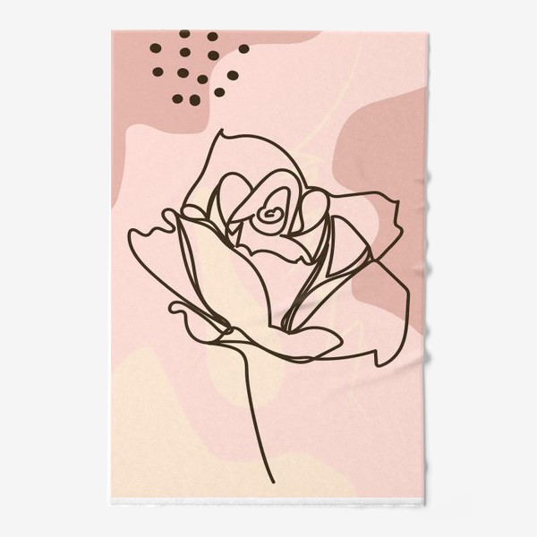 Полотенце «Бутон розы. Минималистичный дизайн непрерывной линией»