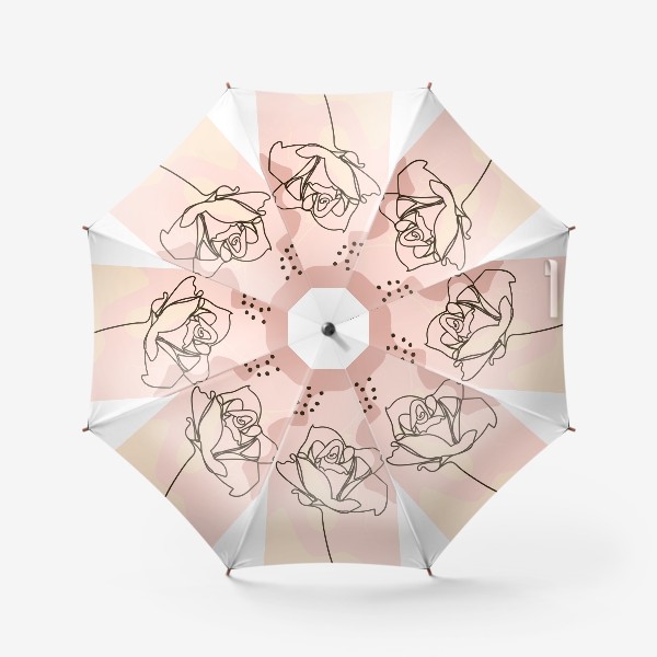 Зонт «Бутон розы. Минималистичный дизайн непрерывной линией»