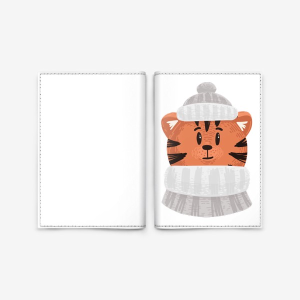 Обложка для паспорта «Тигр в шапке»