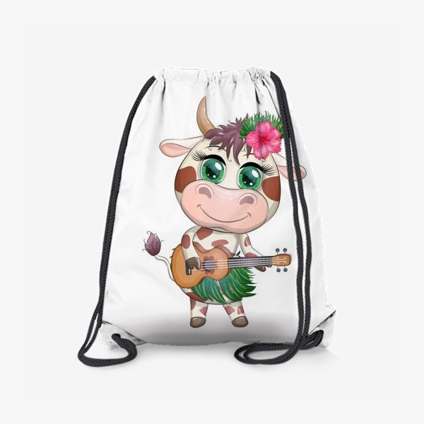 Рюкзак «Корова танцовщица хула с гавайской гитарой, Гавайи»