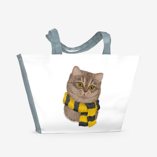 Пляжная сумка «Котики Хогвартса. Пуффендуй.»