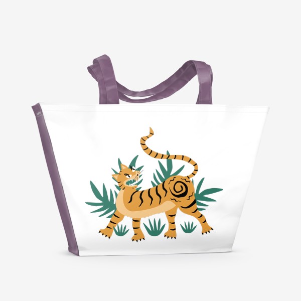 Пляжная сумка &laquo;Сердитый тигр. Год тигра 2020&raquo;
