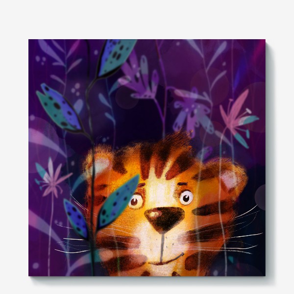 Холст «Тигр в джунглях»