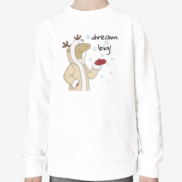 Свитшот «Позитивный мультяшный олень Dream Big Positive Cartoon Deer»