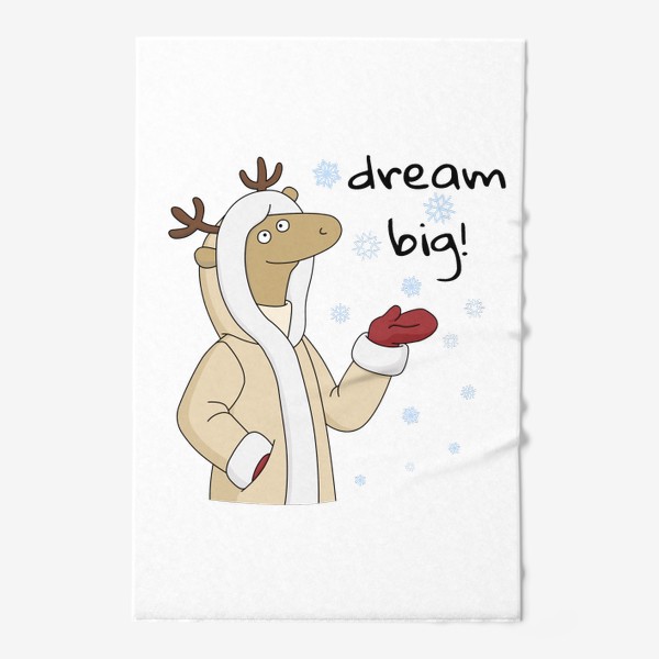 Полотенце «Позитивный мультяшный олень Dream Big Positive Cartoon Deer»