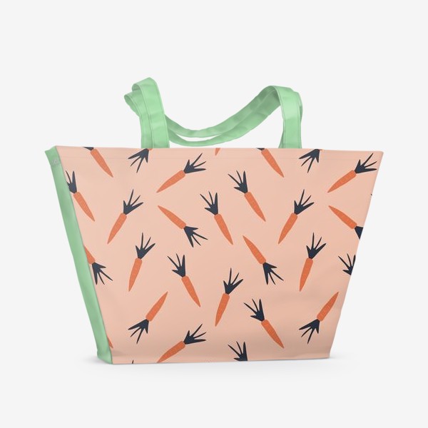 Пляжная сумка «Оранжевая морковка осенний паттерн»