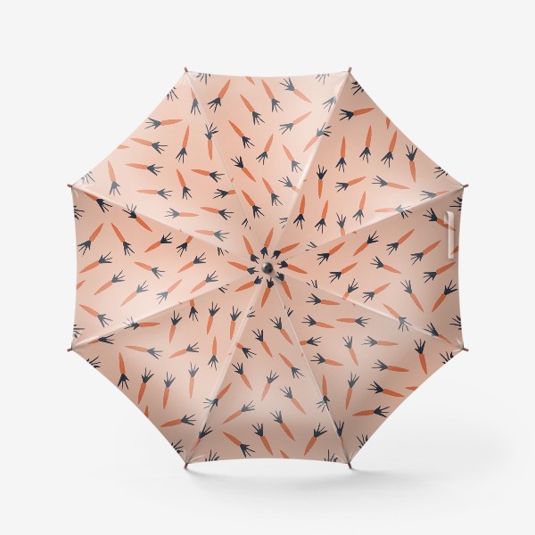 Зонт «Оранжевая морковка осенний паттерн»