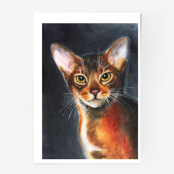 Постер «Watercolor Oriental Cat»