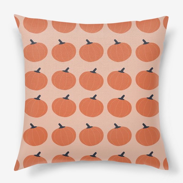Подушка «Оранжевые тыквы осенний паттерн»