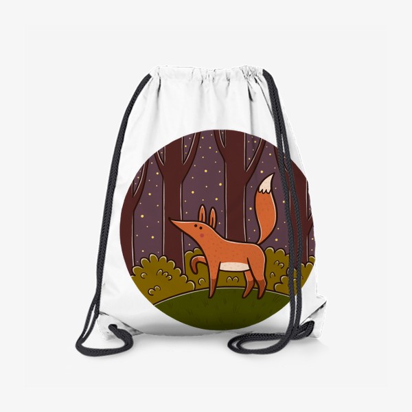 Рюкзак «Милая лиса в ночном лесу»