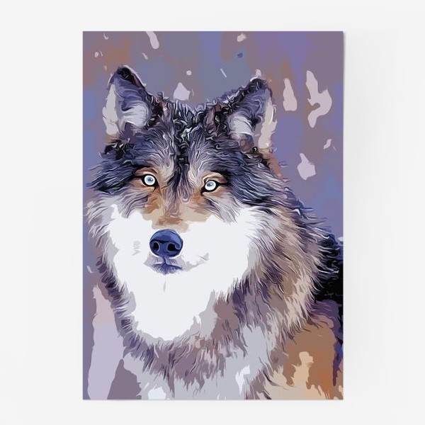 Постер «Яркий принт с волком»