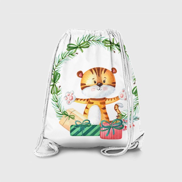 Рюкзак «Новогодний венок с тигренком»