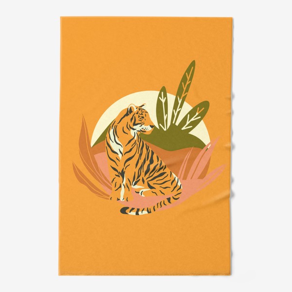 Полотенце «Тигр в джунглях. Яркий фон»