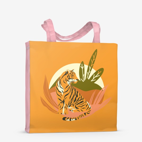 Сумка-шоппер «Тигр в джунглях. Яркий фон»
