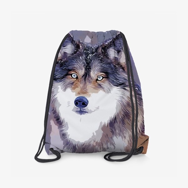 Рюкзак «Яркий принт с волком»