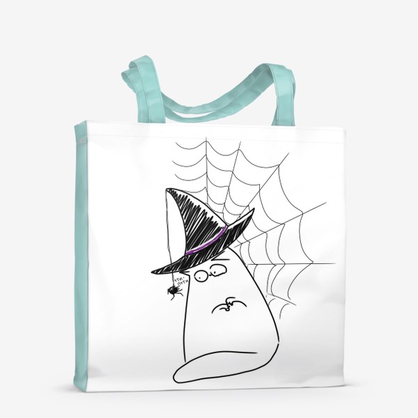 Сумка-шоппер &laquo;Хеллоуин, Halloween. Кот и паук. Ути-пути&raquo;