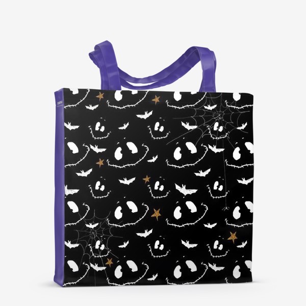 Сумка-шоппер «Улыбки, летучие мыши и звезды на Хэллоуин (Halloween)»
