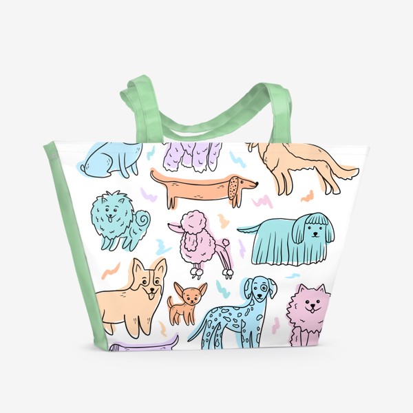 Пляжная сумка «Разные породы собак(абстракция)»