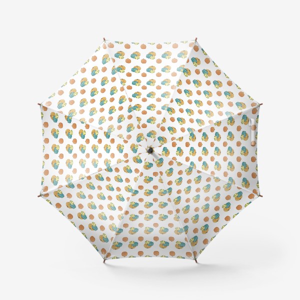 Зонт «Паттерн с тыквами прозрачный фон»