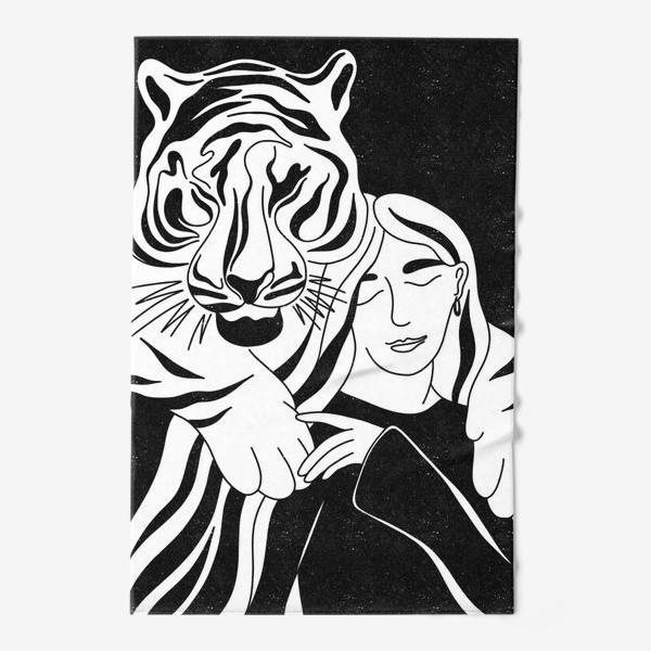 Полотенце &laquo;Девушка и тигр&raquo;
