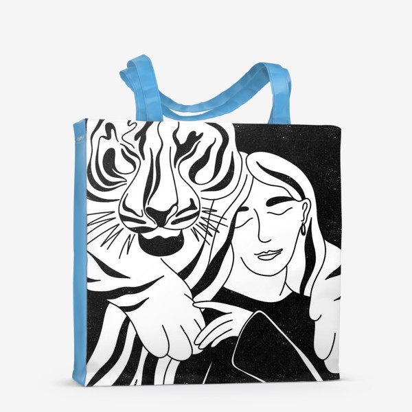 Сумка-шоппер &laquo;Девушка и тигр&raquo;