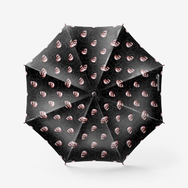 Зонт «Красный череп на чёрном фоне»