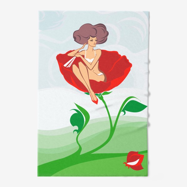 Полотенце «Девушка на цветке»
