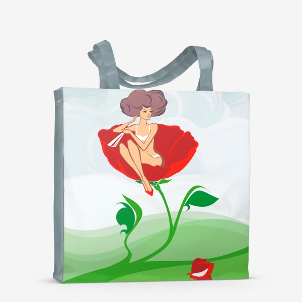 Сумка-шоппер «Девушка на цветке»