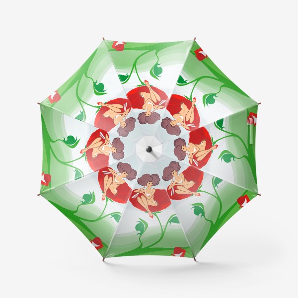 Зонт «Девушка на цветке»