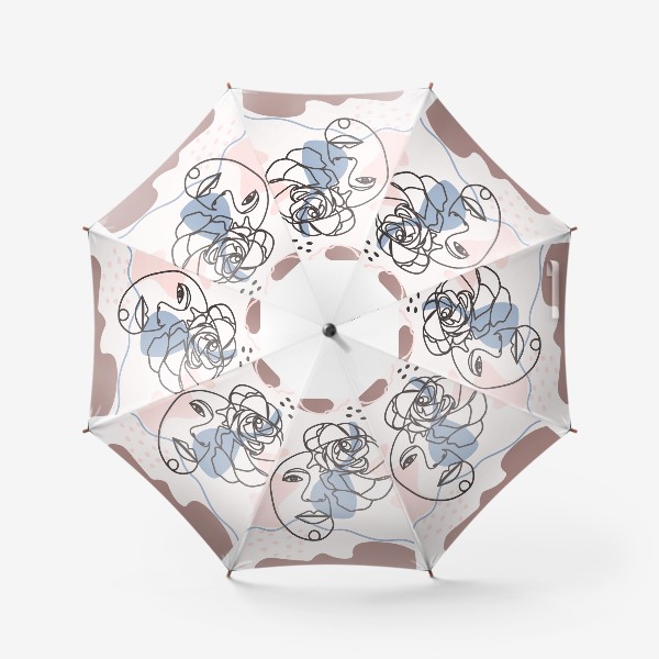 Зонт «Женский абстрактный портрет с розой в трендовых цветах»