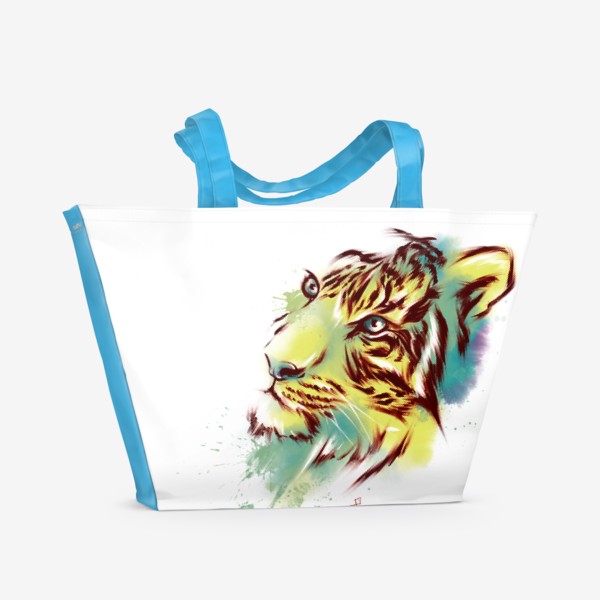 Пляжная сумка «Тигр акварель новый год 2022»