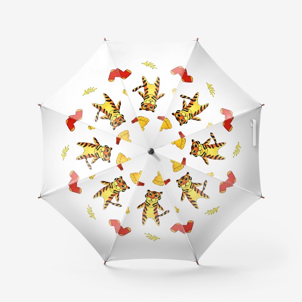 Зонт «Тигрёнок стоит с зимней одеждой»