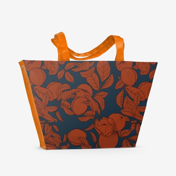 Пляжная сумка «Грецкие орехи и листва»