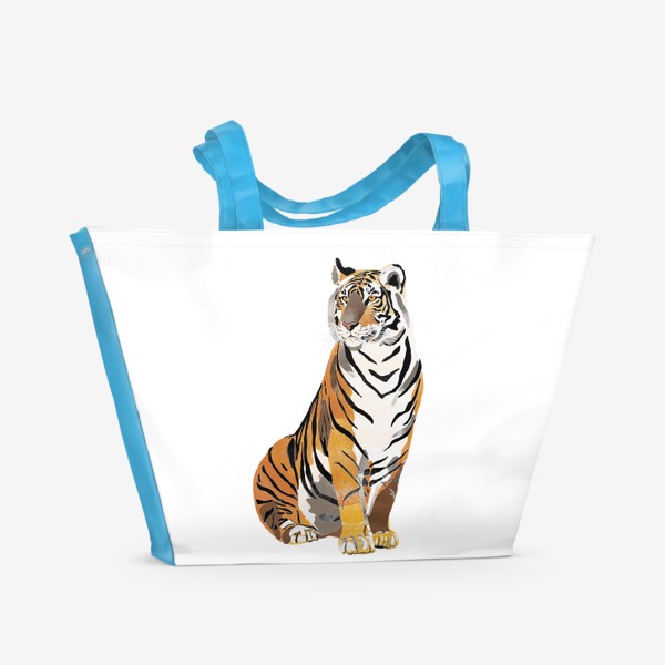 Пляжная сумка «Тигр. Год тигра 2022. Акварель»