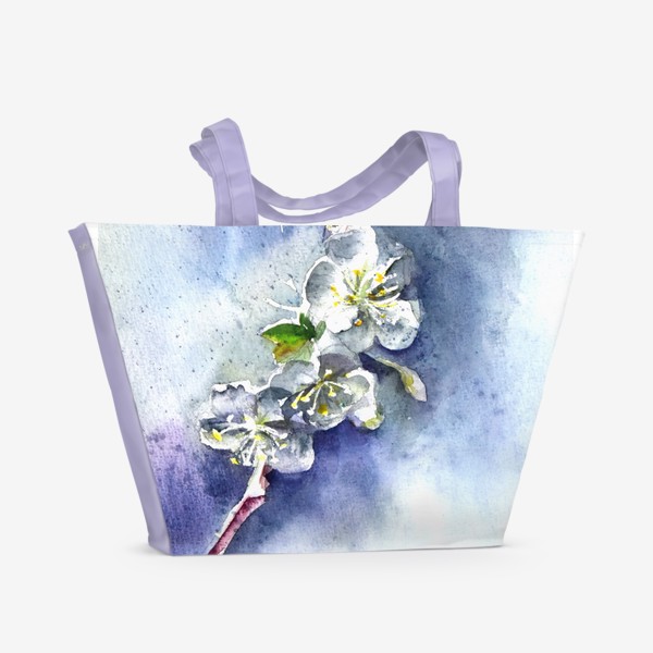Пляжная сумка «Цветущая Ветка Яблони (Акварель)»