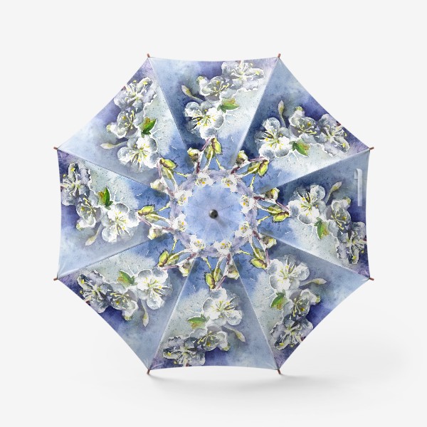Зонт «Цветущая Ветка Яблони (Акварель)»