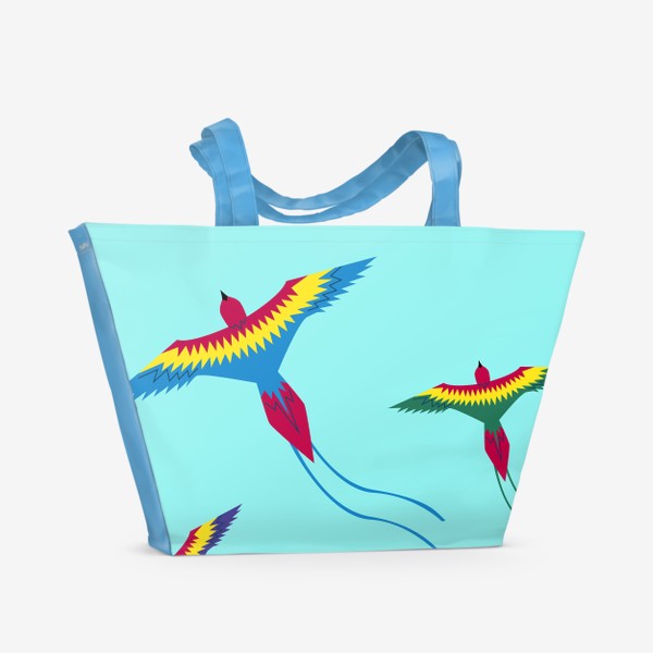 Пляжная сумка «Воздушные змеи. Яркий, красочный принт»