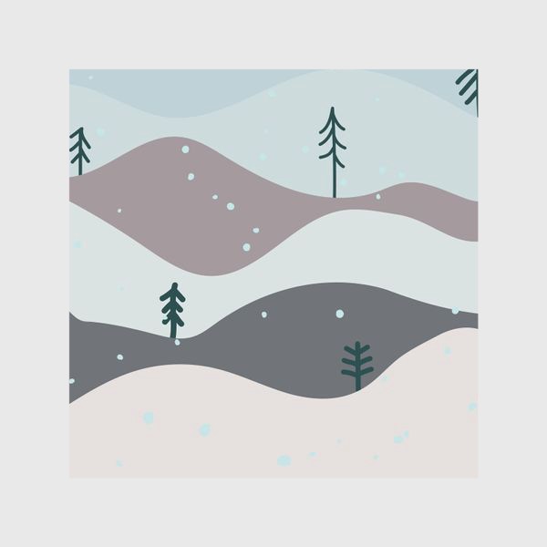 Шторы «зимние ёлки пейзаж»
