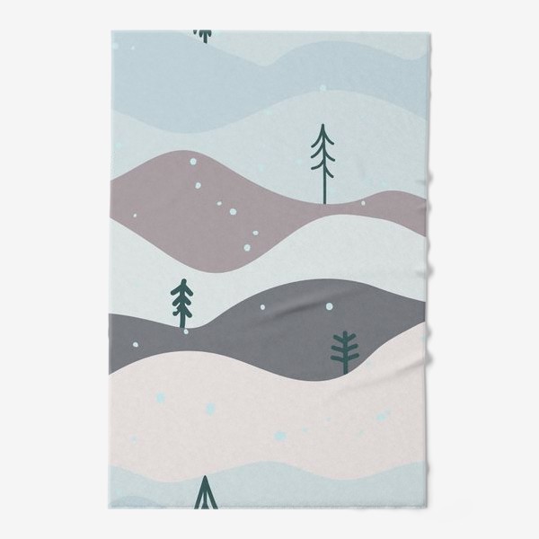 Полотенце «зимние ёлки пейзаж»