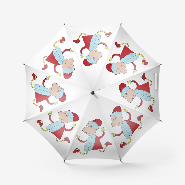 Зонт «Дед мороз спешит дарить подарки.»