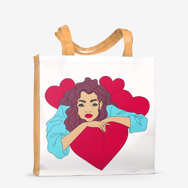 Сумка-шоппер «Девушка с сердцами»