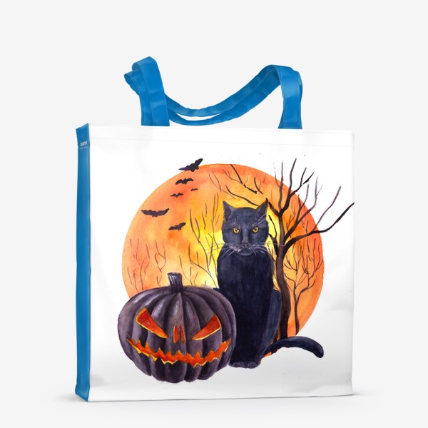 Сумка-шоппер «Черный кот Черная тыква Хэллоуин»