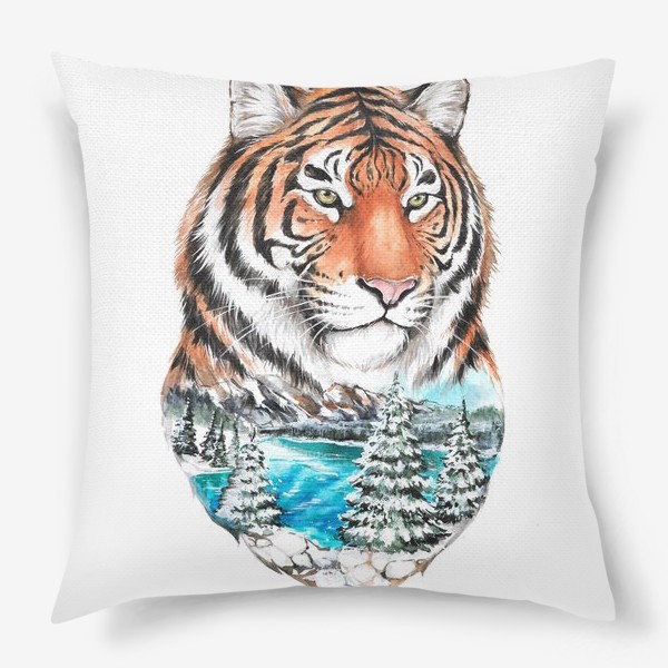 Подушка «Тигр и природа»