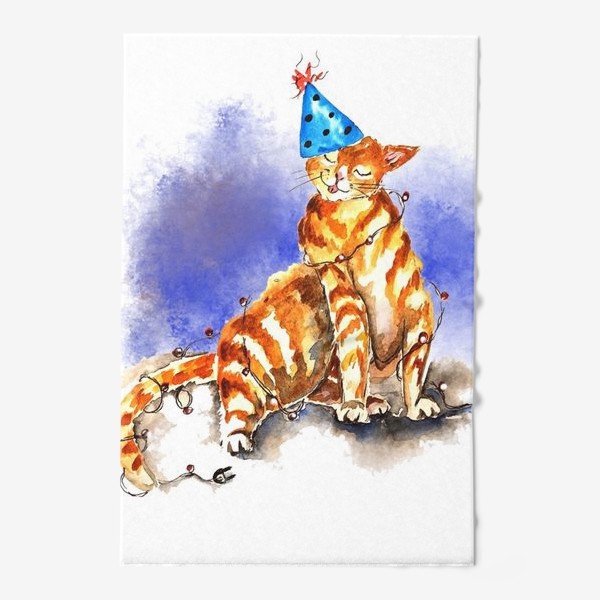 Полотенце «Кот котик новый год праздник »