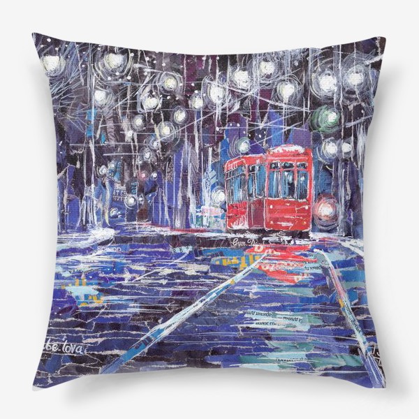 Подушка «Красный трамвай»
