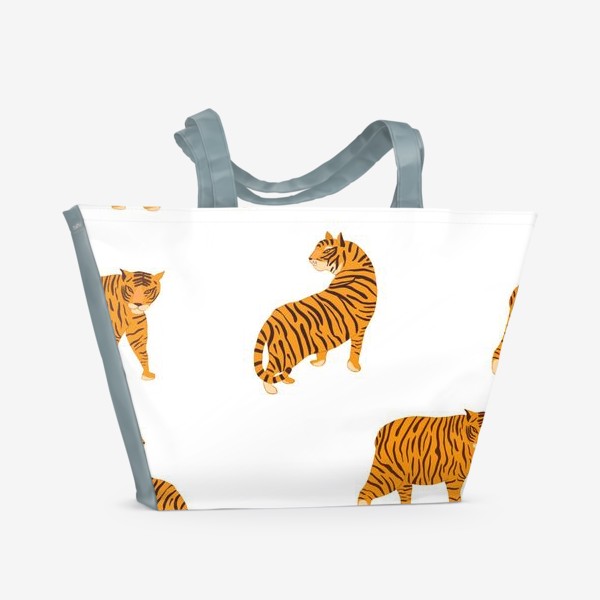 Пляжная сумка «Тигры. Паттерн»