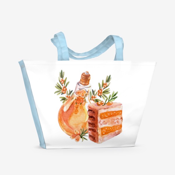 Пляжная сумка «Вкусная облепиха/ Delicious sea buckthorn»