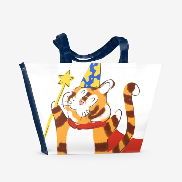 Пляжная сумка «Тигр-волшебник. Магия. 2022. »