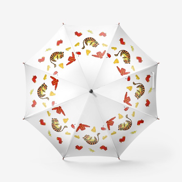 Зонт «Тигрёнок лежит на спинке с зимней одеждой»