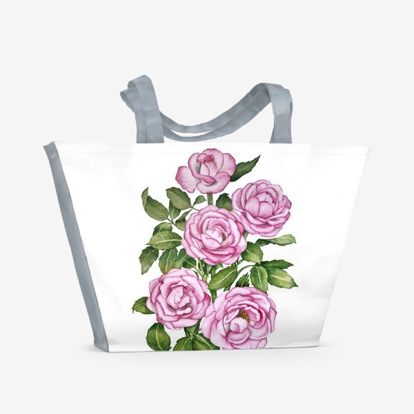 Пляжная сумка «Кустовые розы»